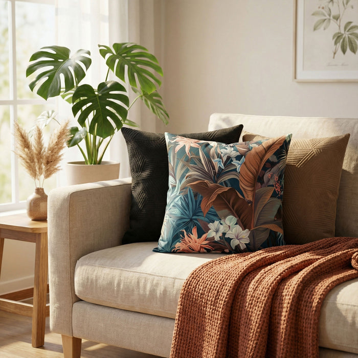 Urban Style Decorative Dark Jungle Lounge Cushion | 45x45cm