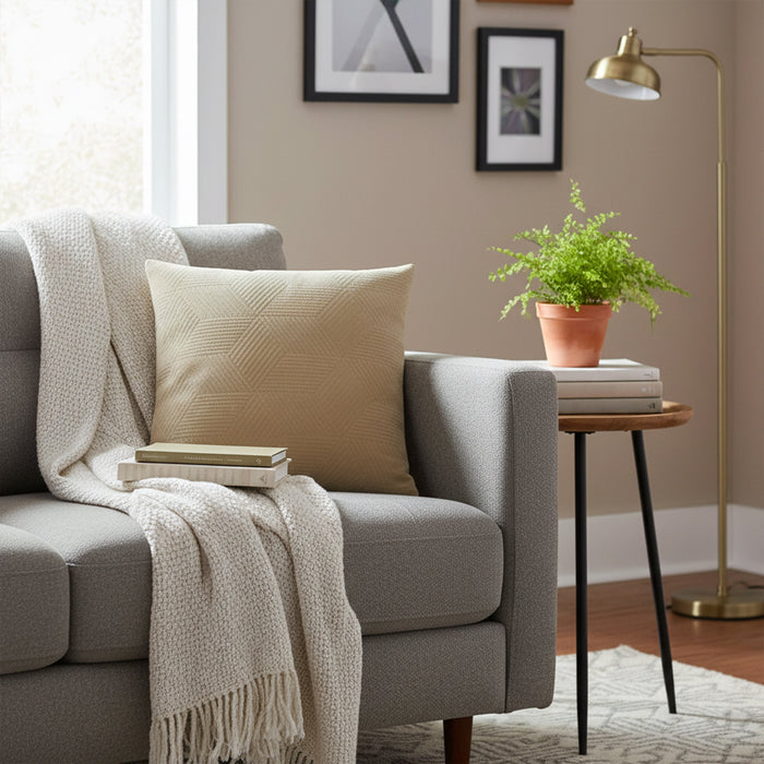 Urban Style Decorative Taupe Lines Lounge Cushion | 45x45cm