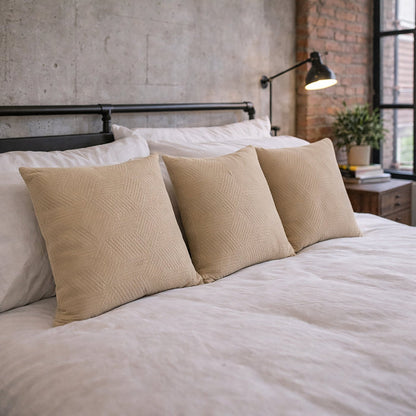Urban Style Decorative Taupe Lines Lounge Cushion | 45x45cm