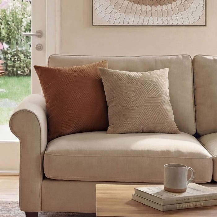 Urban Style Decorative Taupe Lines Lounge Cushion | 45x45cm