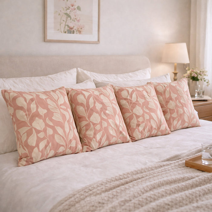 Urban Style Terracotta Leaves Cushion | 45x45cm