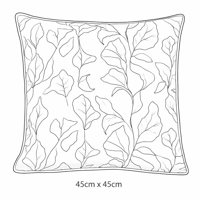 Urban Style Terracotta Leaves Cushion | 45x45cm