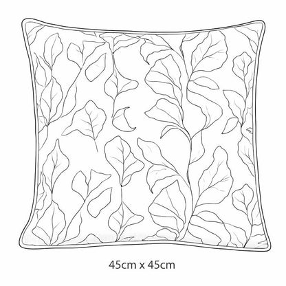 Urban Style Terracotta Leaves Cushion | 45x45cm