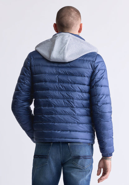 Buffalo Men Jackets Blue Woven Puffer Easy-Care Styling Versatile Everyday Wear