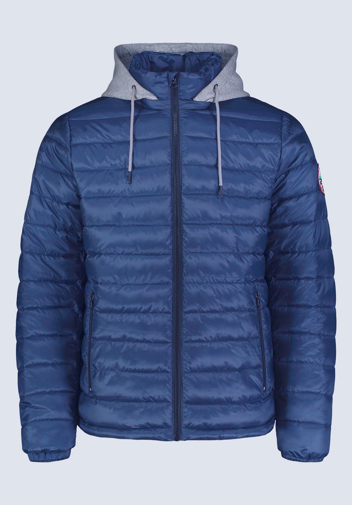 Buffalo Men Jackets Blue Woven Puffer Easy-Care Styling Versatile Everyday Wear