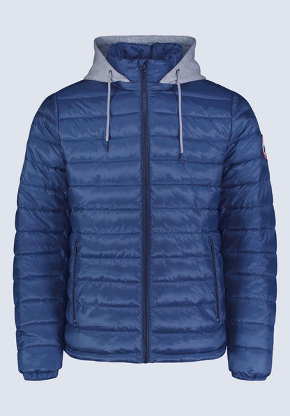 Buffalo Men Jackets Blue Woven Puffer Easy-Care Styling Versatile Everyday Wear