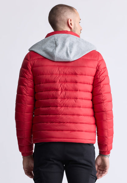 Buffalo Men Jackets Red Woven Puffer Easy-Care Styling Versatile Everyday Wear