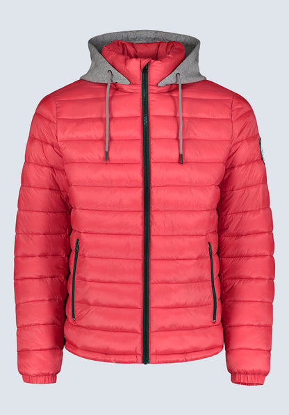 Buffalo Men Jackets Red Woven Puffer Easy-Care Styling Versatile Everyday Wear