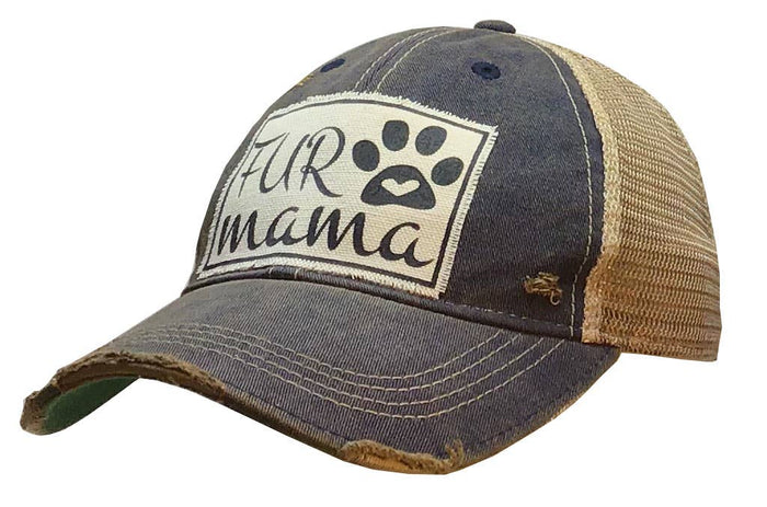 Fur Mama Distressed Trucker Hat Baseball Cap - Dog.Dog.Cat.