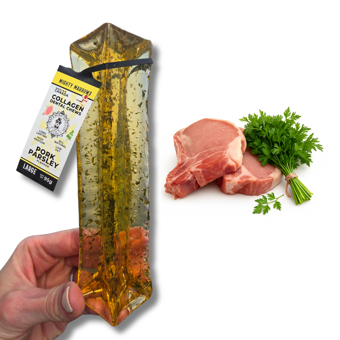 Wag & Bright Mighty Marrows Collagen Dental Chews - Pork & Parsley (Small/Large) - Dog.Dog.Cat.