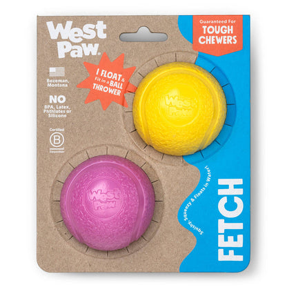 West Paw - Boundr® 2-Pack Dog Toy Ball for Play, Chew, and Fetch - Dog.Dog.Cat.