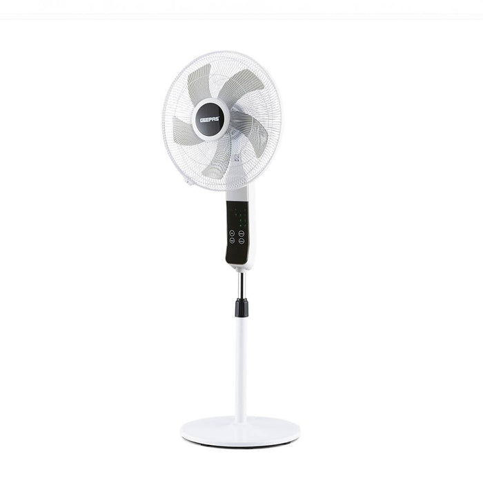 White 16" Digital Pedestal Fan With Remote Control 60W