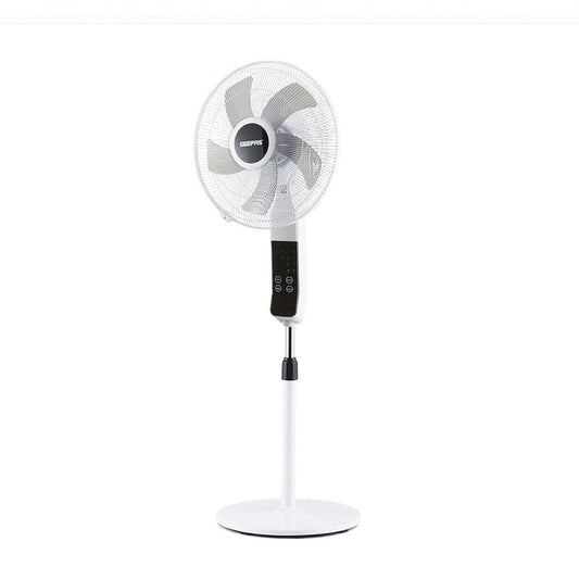 White 16" Digital Pedestal Fan With Remote Control 60W