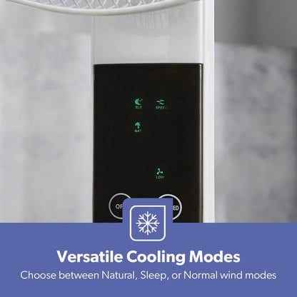White 16" Digital Pedestal Fan With Remote Control 60W