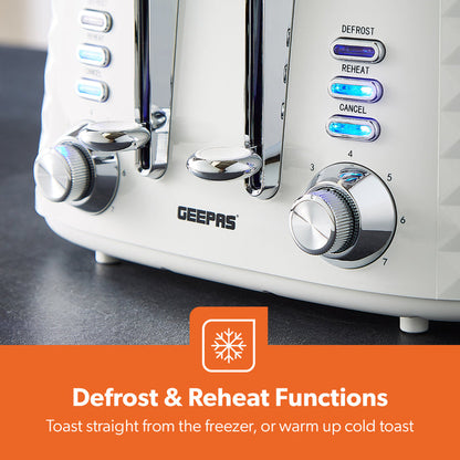 White Four-Slice 'Diamond' Bread Toaster