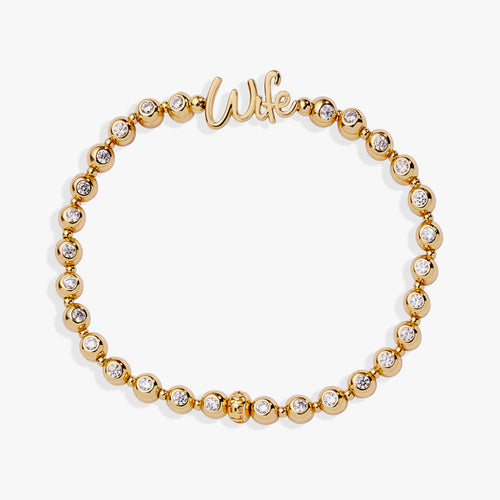 Wife Elongated Crystal Stretch Bracelet