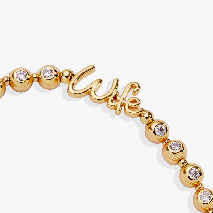 Wife Elongated Crystal Stretch Bracelet