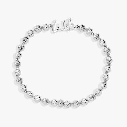 Wife Elongated Crystal Stretch Bracelet