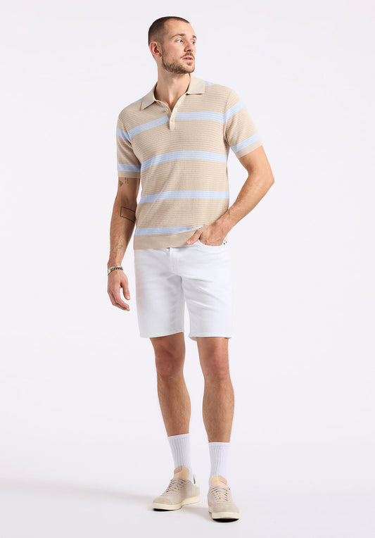 Buffalo Men Sweaters Beige Knit Sweaters Regular Fit Polo Collar