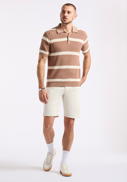 Buffalo Men Sweaters Brown Knit Sweaters Regular Fit Polo Collar