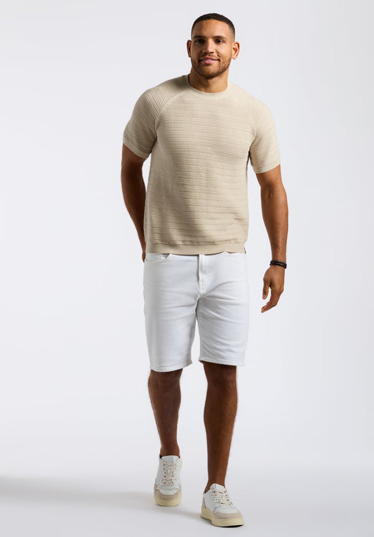 Buffalo Men Sweaters Beige Knit Sweaters Textured Knit Regular Fit