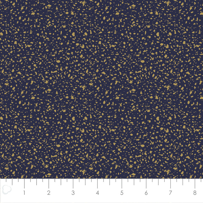 Written in the Stars Navy Granite Metallic Fabric, Camelot