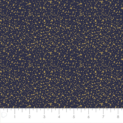 Written in the Stars Navy Granite Metallic Fabric, Camelot
