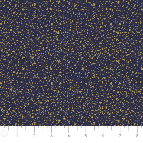 Written in the Stars Navy Granite Metallic Fabric, Camelot