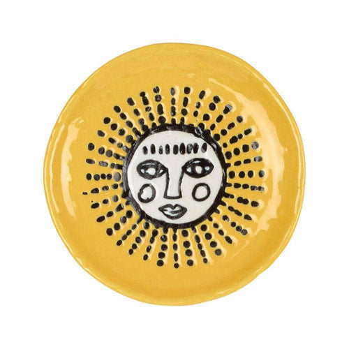 Speckle and Spot by Ore’ Originals - Mini Pet Bowl  or Coaster | Yellow Sun - Dog.Dog.Cat.