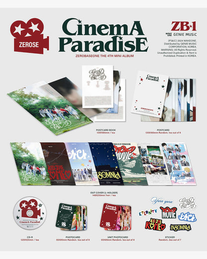 ZEROBASEONE - 4TH MINI ALBUM [CINEMA PARADISE] (ZEROSE Ver.) (7 Versions)