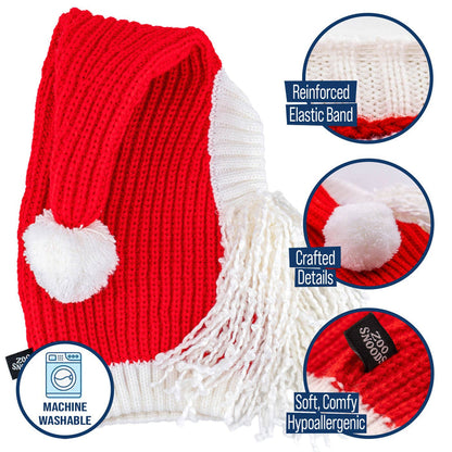 Zoo Snoods - Santa Hat w/Beard Dog Snood - Dog.Dog.Cat.